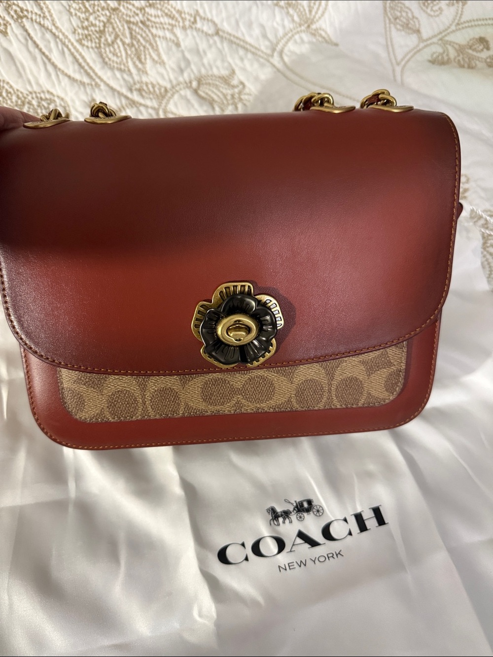 NWT Coach Shoulder Bag in Deep brown with Gold Hardware - Picture 3 of 11